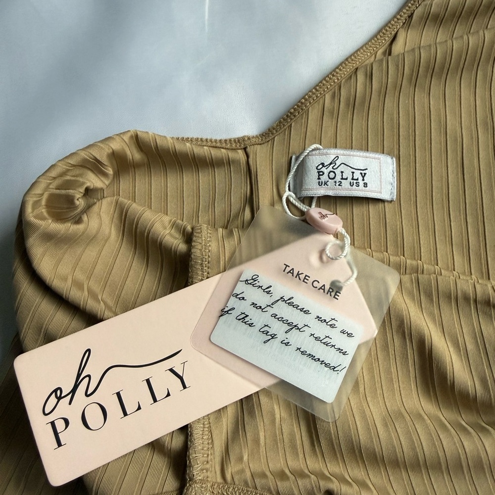 Oh Polly Ribbed Tan Jumpsuit - Picture 5 of 12